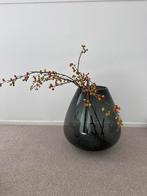 Zwarte Glazen Vaas, Zwart, Ophalen of Verzenden, Minder dan 50 cm, Glas