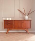 ~ Vintage retro dressoir lowboard kast Deens teak jaren ‘60, Ophalen, 25 tot 50 cm