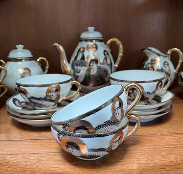 Satsuma theeservies theepot, suiker/melkkan+kopjes beschikbaar voor biedingen