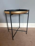 Goud zwarten bijzettafeltje, Huis en Inrichting, Tafels | Bijzettafels, 45 tot 60 cm, Minder dan 55 cm, Gebruikt, Metaal of Aluminium