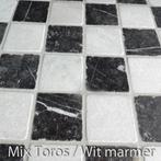 klassiek tegeltje zwart / wit marmer 10x10x1 cm verouderd, Ophalen, Nieuw, Marmer, Minder dan 5 m²