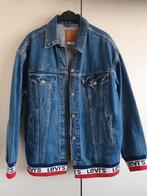 Levi Levis spijkerjas jeans baggy sport tape trucker S M, Ophalen of Verzenden, Gedragen, Blauw