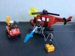 Lego Duplo Brandweer Set met Helikopter & Auto, Ophalen of Verzenden, Zo goed als nieuw, Complete set, Duplo