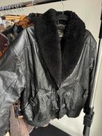 Vintage Y2K zwart echt lederen piloten stijl bomber jack, Vintage, Maat 42/44 (L), Vintage, Ophalen of Verzenden