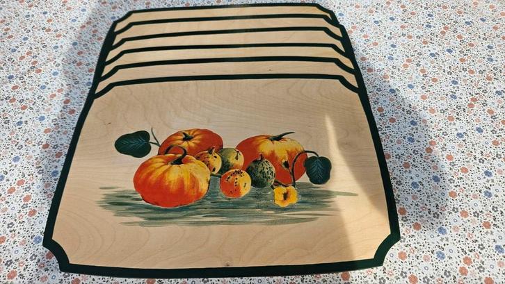 Houten placemats, handwerk, 6 stuks, NIEUW!, Huis en Inrichting, Keuken | Servies, Nieuw, Overige typen, Overige stijlen, Overige materialen