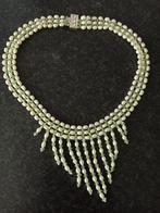 Parel ketting, met wit en groen en strass., Overige materialen, Overige kleuren, Verzenden, Nieuw