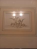 Schilderij met engelen, ingelijst, Ophalen of Verzenden