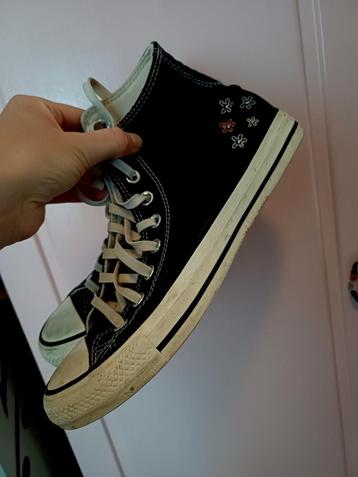 Converse All Stars - Zwart met Bloemen - Maat 39,5 beschikbaar voor biedingen