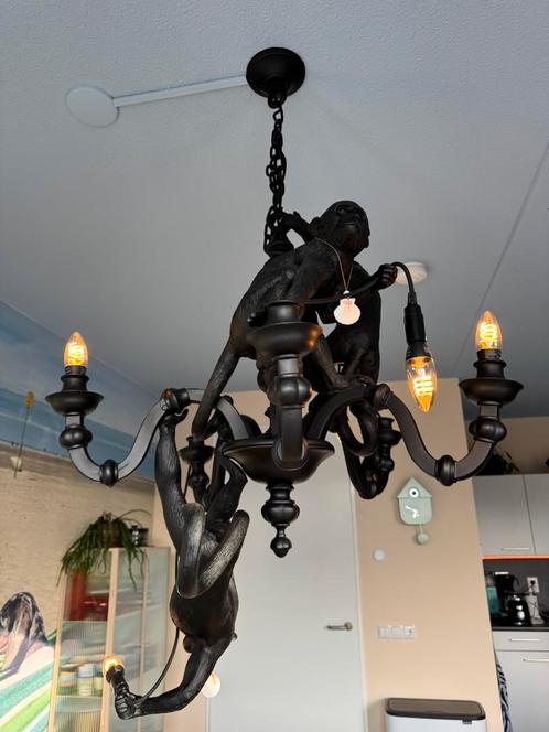 Seletti kroonluchter/lamp apen zgan, Huis en Inrichting, Lampen | Kroonluchters, Zo goed als nieuw, Ophalen