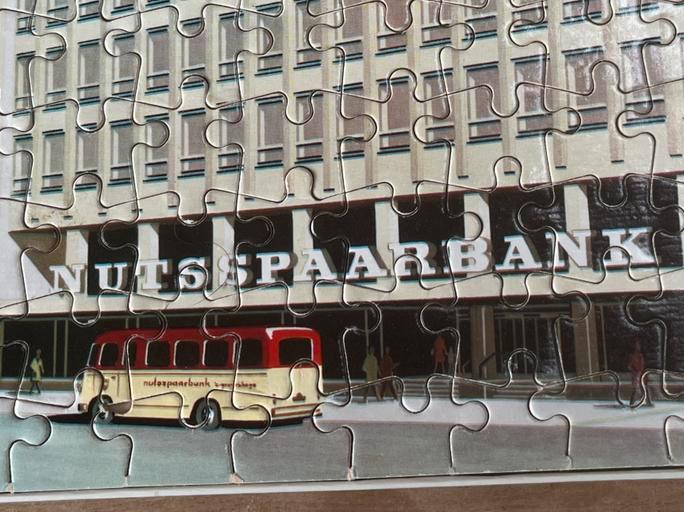 Puzzel Nutsspaarbank Den Haag 1960, Hobby en Vrije tijd, Denksport en Puzzels, Gebruikt, Legpuzzel, Minder dan 500 stukjes, Ophalen of Verzenden
