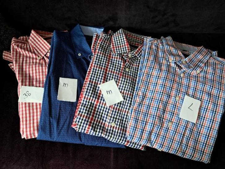 john cabot 2 x,tommy hilfiger,cedar wood vanaf mt 38 t/m 41, Kleding | Heren, Overhemden, Zo goed als nieuw, Blauw, Ophalen of Verzenden
