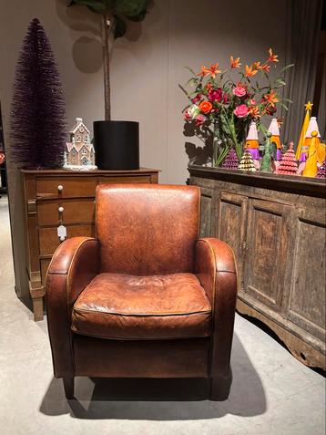 Schapenleren Wagenwiel Fauteuil - Vintage Look beschikbaar voor biedingen