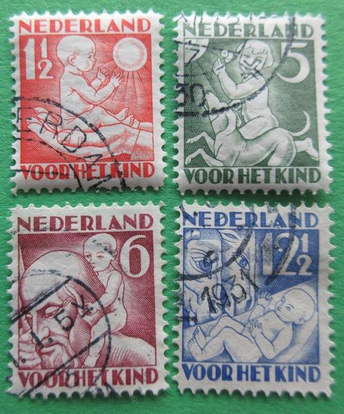 Nederland 3 NVPH 232 - 235 Kinderzegels 1930 gestempeld, Postzegels en Munten, Postzegels | Nederland, Gestempeld, T/m 1940, Verzenden