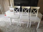 Ikea ingolf stoelen 3x wit, Ophalen of Verzenden, Zo goed als nieuw, Wit, Drie