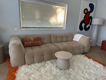 4-zits bank Loods 5 Fat Joe Velvet Beige| rondvormig |design beschikbaar voor biedingen