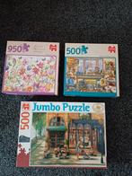 3 puzzels 500 en 950, Ophalen of Verzenden, 500 t/m 1500 stukjes, Zo goed als nieuw