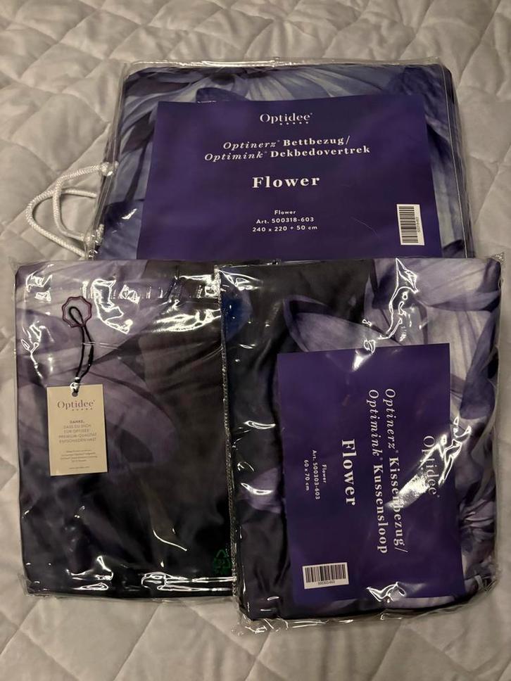 Optidee Optimink Dekbedovertrek - Flower Design, Huis en Inrichting, Slaapkamer | Beddengoed, Nieuw, Dekbedovertrek, Tweepersoons