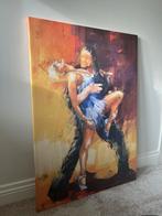 Canvas Schilderij Dansend Paar 100x70cm, Antiek en Kunst, Ophalen