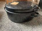 Vintage Braadslee met Deksel, Huis en Inrichting, Keuken | Potten en Pannen, Ophalen of Verzenden, Gebruikt, Gietijzer, Koekenpan of Braadpan