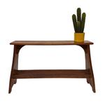 Vintage bijzettafel sidetable eikenhout Wabi Sabi design, Huis en Inrichting, Minder dan 55 cm, Gebruikt, Vintage, Rechthoekig