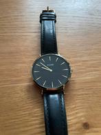 Zwart Cluse horloge, Ophalen of Verzenden, Zo goed als nieuw, Leer, Overige merken