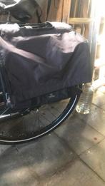 Nette dubbele zwarte fietstas met klittenband sluiting, Gebruikt, Ophalen of Verzenden
