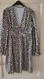 Jurk creme met luipaardprint XL, Zwart, Maat 46/48 (XL) of groter, Ophalen of Verzenden, Zo goed als nieuw