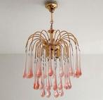 Vintage teardrop waterval kroonluchter – Murano glas, Huis en Inrichting, Lampen | Kroonluchters, Ophalen, Zo goed als nieuw, Glas
