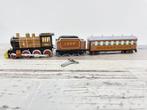 Vintage blikken trein met wagons (Pullman) Groen - 37,5cm, Antiek en Kunst, Ophalen of Verzenden