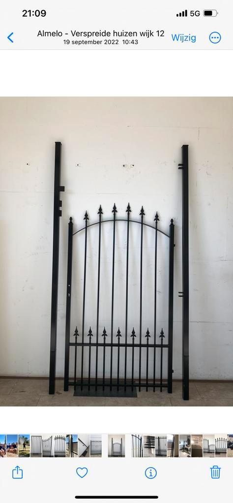 Tuinpoort 1.20 breed 1.80 hoog met 2 palen op maat, Tuin en Terras, Tuinpoorten, Nieuw, Looppoort, IJzer, 100 tot 150 cm, 200 cm of meer