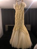 Gouden Pailletten Trouwjurk, Ophalen of Verzenden, Zo goed als nieuw, Beige, Trouwjurk