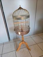 Parkieten of kanarie kooi op eikenpoot Messing spijlen., Ophalen, Zo goed als nieuw, Metaal, Vogelkooi