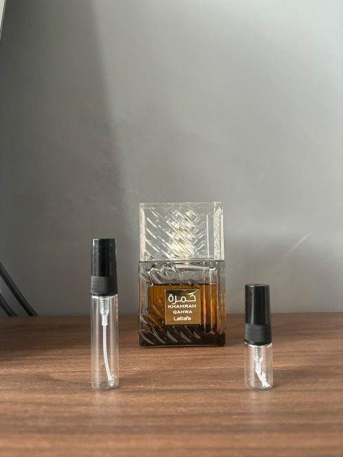 Lattafa Khamrah Qahwa 2ML/5ML Sample - Tester - Decant, Sieraden, Tassen en Uiterlijk, Uiterlijk | Parfum, Nieuw, Ophalen of Verzenden