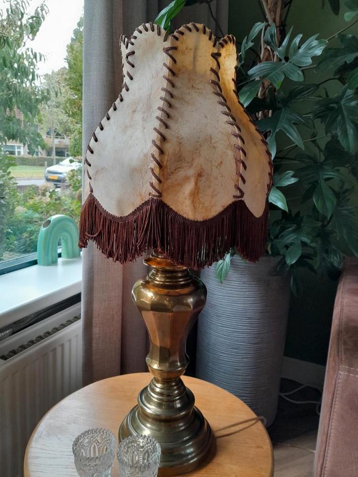 Unieke Lampenkap van Varkensblaas met Franje, Antiek en Kunst, Antiek | Lampen, Ophalen of Verzenden