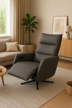 Sta-op fauteuil relaxstoel echte leer grijs, Huis en Inrichting, Fauteuils, Ophalen, Zo goed als nieuw, Leer, 50 tot 75 cm