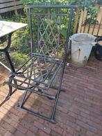 Brocante metalen tuinstoelen, Tuin en Terras, Tuinstoelen, Ophalen, Gebruikt, Metaal