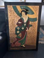 Japans lakpaneel met Geisha - 60x90cm, Ophalen of Verzenden