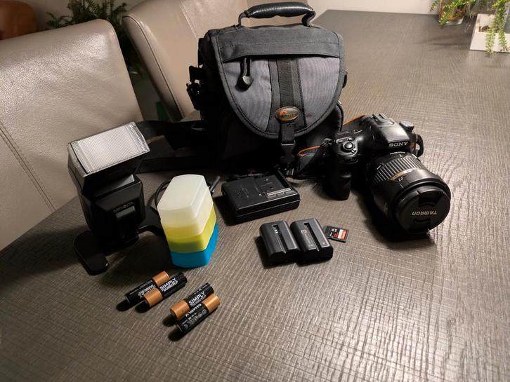 Sony A65 met Tamron 18-270 en Minolta 3600 HS (D), Audio, Tv en Foto, Fotocamera's Digitaal, Refurbished, Spiegelreflex, Sony