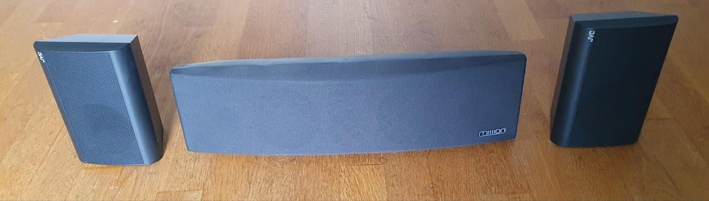 Center speaker Mission M7C1 en Surround speakers JVC, Gebruikt, 60 tot 120 watt, Center speaker, Ophalen