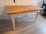 Robuuste brocante eettafel, Huis en Inrichting, Tafels | Eettafels, Ophalen, 100 tot 150 cm, Teakhout, 50 tot 100 cm