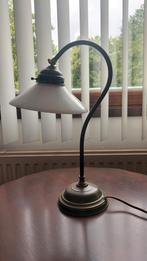 Vintage Bureaulamp / Lampje met Glazen Kap, Ophalen, Gebruikt, Vintage, Minder dan 50 cm