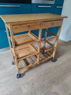 Handige keuken trolley van bamboo, Ophalen, Zo goed als nieuw
