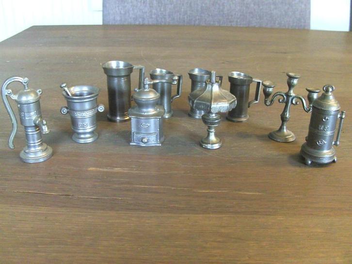 Collectie letterbak figuren van tin, Antiek en Kunst, Antiek | Tin, Ophalen of Verzenden
