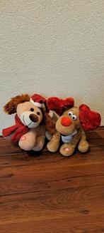 Kersthond liggend, met kerstmuziek. Hond is 27 cm. ., Ophalen of Verzenden