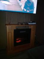 Elektrische haard met houten ombouw, Huis en Inrichting, Ophalen of Verzenden, Zo goed als nieuw, Vrijstaande haard, Elektrische haard