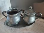 Tinnen suikerpot en melkkan, Antiek en Kunst, Ophalen of Verzenden
