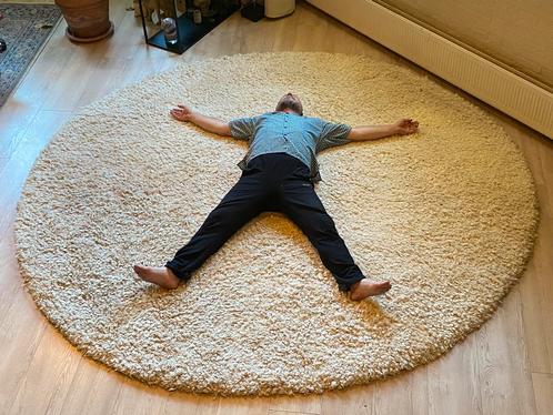 Wool Pile - dik wollen kleed, Huis en Inrichting, Stoffering | Tapijten en Kleden, Gebruikt, 200 cm of meer, Rond, Wit, Ophalen of Verzenden