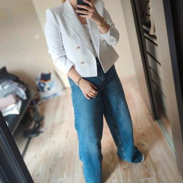 Witte blazer cropped Zara L XL dames  beschikbaar voor biedingen