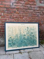 Antieke Schoolplaat - Bloemenweide, Antiek en Kunst, Antiek | Schoolplaten, Ophalen, Natuur en Biologie