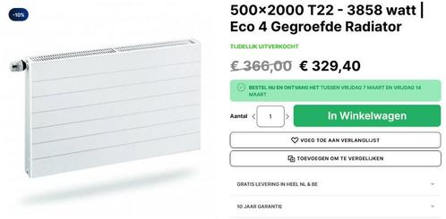 radiatoren type 22 diverse afmetingen, Doe-het-zelf en Verbouw, Verwarming en Radiatoren, Zo goed als nieuw, Radiator, 800 watt of meer